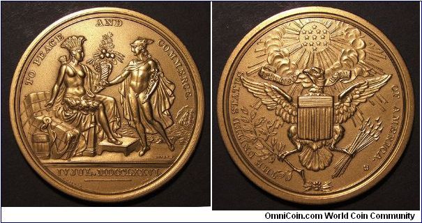 US Mint restrike of an 18th century diplomat presentation medal