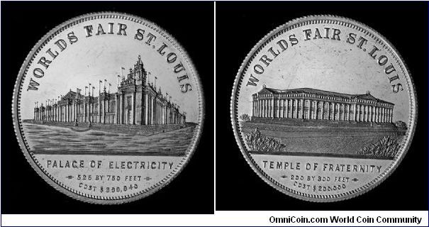 St. Louis 1904 World's Fair: Exposition Palace So-Called Dollar, Aluminum Palace of Electricty/Temple of Fraternity