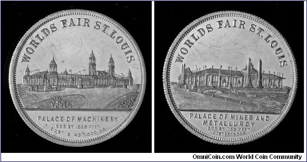 St. Louis 1904 World's Fair: Exposition Palace So-Called Dollar, Aluminum  Palace of Machinery / Palace of Mines and Metallurgy