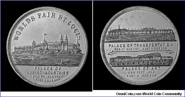 St. Louis 1904 World's Fair: Exposition Palace So-Called Dollar, Aluminum  Palace of Varied Industries / Palace of Transportation and Palace of Art