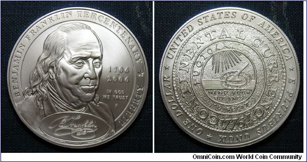 2006-P Benjamin Franklin Founding Father Silver Dollar