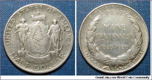 1920 Maine Centennial Commemorative Half Dollar
