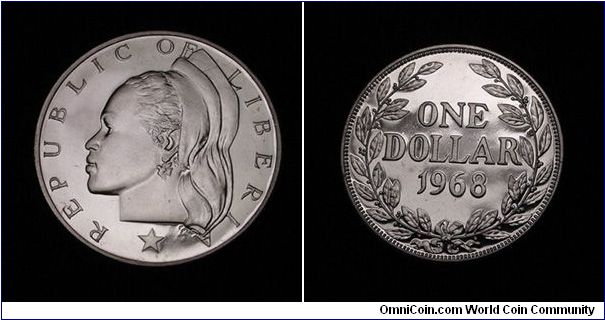 1968 Liberia 1 Dollar