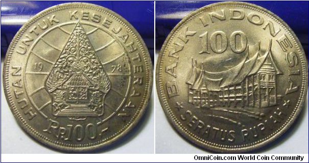 Indonesia 1978 100 rupiah. aUNC.
