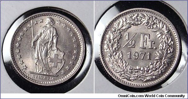 1971 Switerland 1/2 Franc