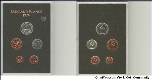 Falkland Islands 1974 PROOF set. Available at 9USD.