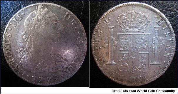 1779 8 Reales Mexico Pillar Dollar. Extra Fine Conditions.