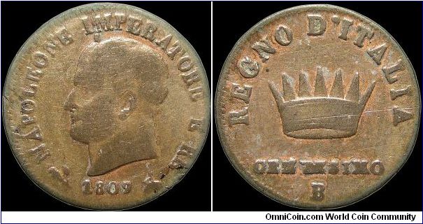 Centesimo, Napoleonic Kingdom of Italy.

Bologna mint.                                                                                                                                                                                                                                                                                                                                                                                                                                                            