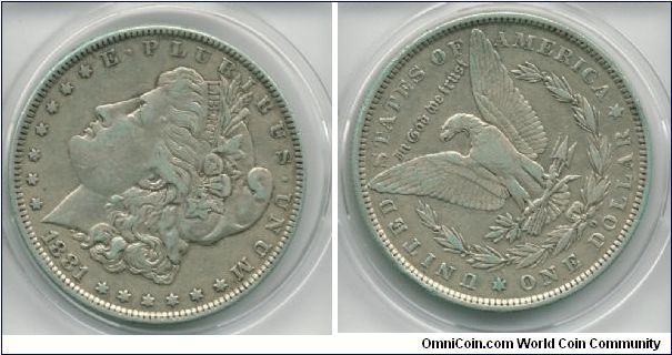 1881-O SILVER DOLLAR

Mintage:
Circulation strikes: 5,708,000

Designer: George T. Morgan
Diameter: 38.1 millimeters

Metal Content:
Silver - 90%
Copper - 10%

Weight: 26.73 grams

Edge: Reeded

Mintmark: O (for New Orleans) beneath the bow on the reverse