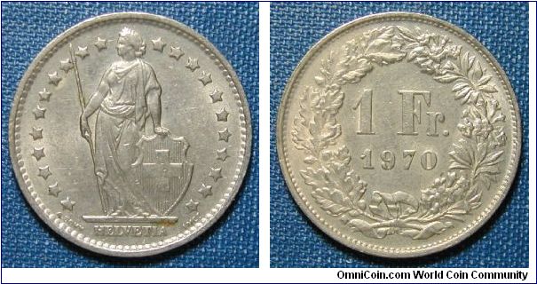 1970 Switzerland 1 Franc