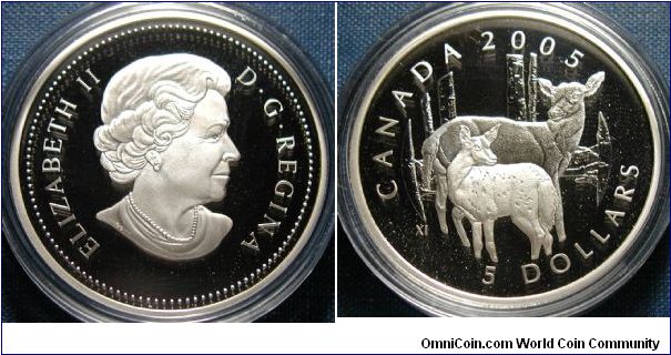2005 Canada 5 Dollars Proof, Deer.
