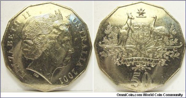 Australia 2001 50 cents. Commemorating the Australian State.