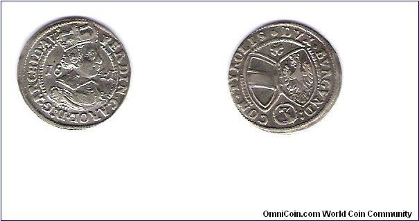 austrian 3 Kreuzer
Archduke Ferdinand Charles
KM#828 1.563 minted