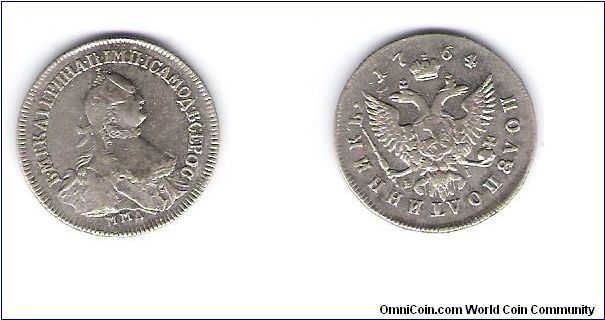 Catherine the Great
25-kopeks
c#65
.750 Silver/.1440
>oz
Only .112 minted