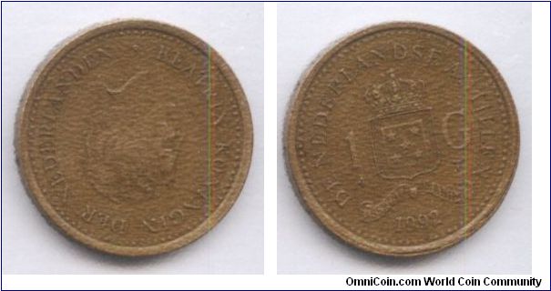 Netherlands Antilles, 1 gulden, 1992,