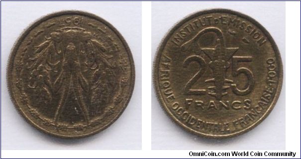 French West Africa - Togo, 25 francs,1957