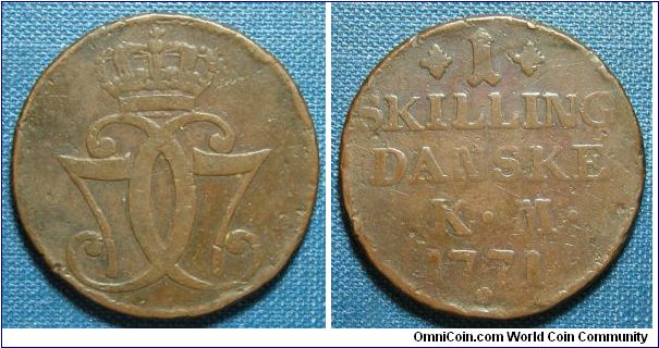 1771 Denmark 1 Skilling