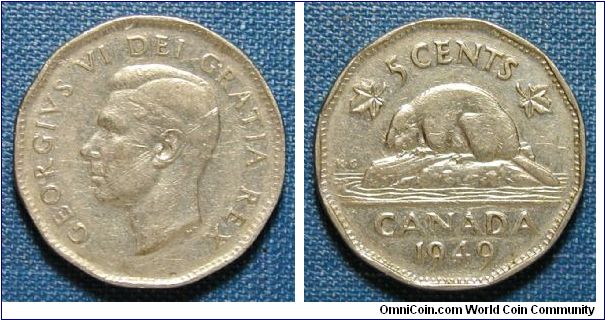 1949 Canada 5 Cents