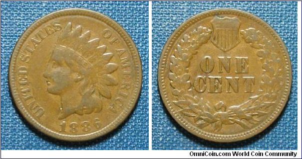 1886 Indian Head Cent Type 2.