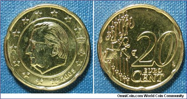 2005 Belgium 20 Euro Cent