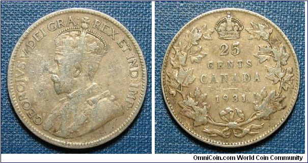 1931 Canada 25 Cents