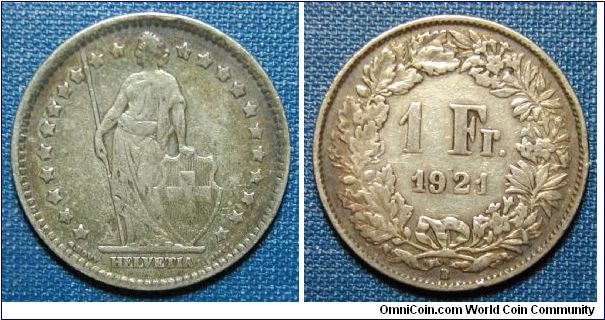 1921 Switzerland 1 Franc