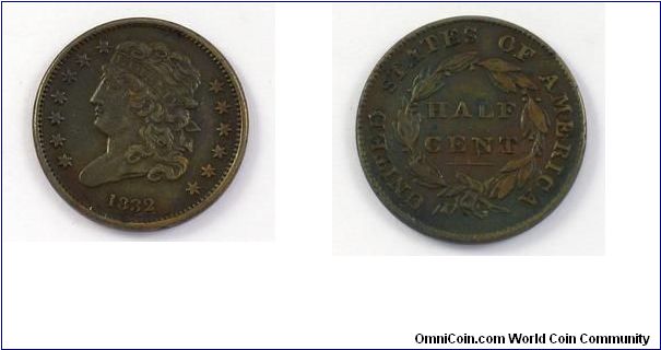 1832 Classic Head Type Half Cent.