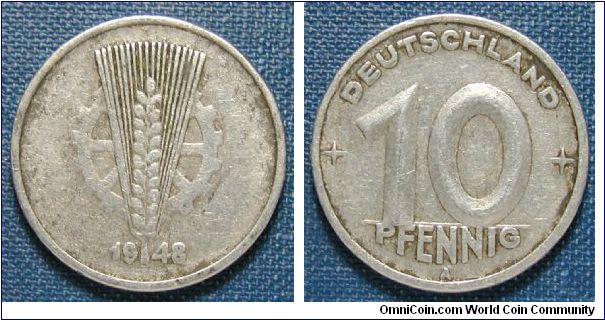 1948-A Germany 10 Pfennig