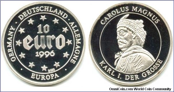 Germany, 10 euro 1996.
Carolus Magnus.