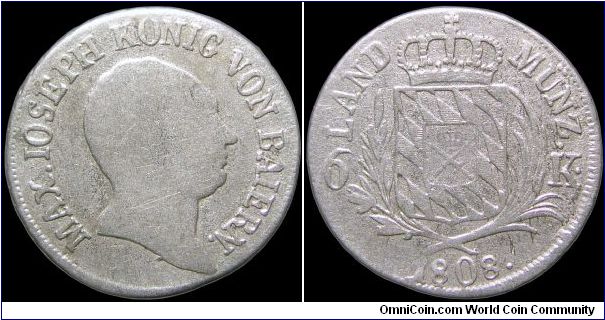 6 Kreuzer, Bavaria.

These pieces almost always have a better reverse than obverse.                                                                                                                                                                                                                                                                                                                                                                                                                               