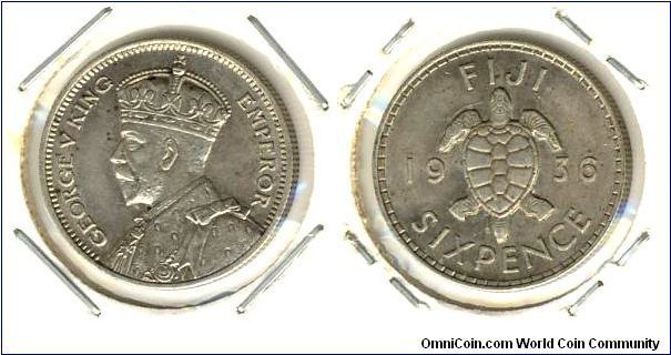 Fiji 6 pence 1936
