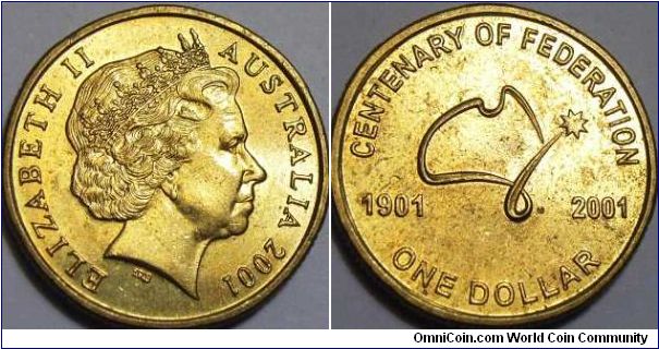 Australia 2001 1 dollar commemorating the Centenary of Federation.