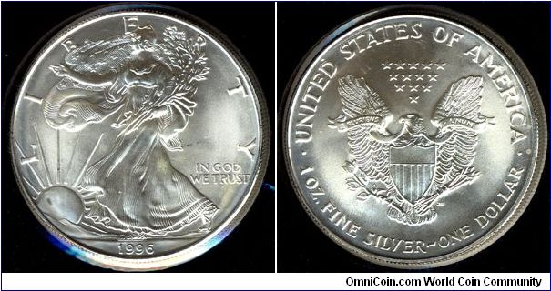 US 1 dollar 1996 - American Eagle silver bullion, better date