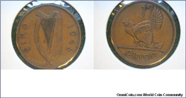 1948 penny ireland hen and chick