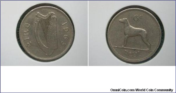 1963 sixpence ireland
