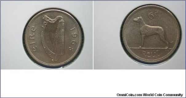 1968 sixpence ireland