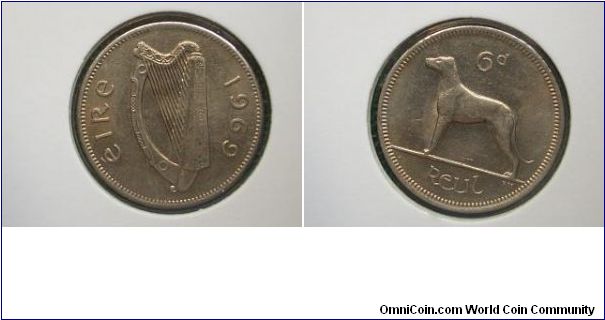 1969 sixpence ireland