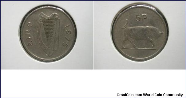 1975 5 pence ireland