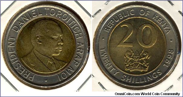 Kenya 20 shillings 1998