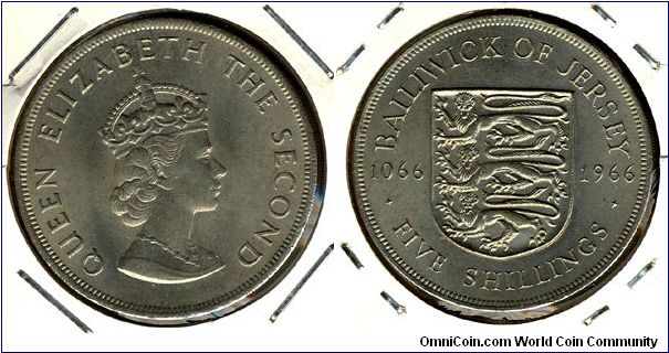 Jersey 5 shillings 1966 - Norman Conquest 900th Anniv.