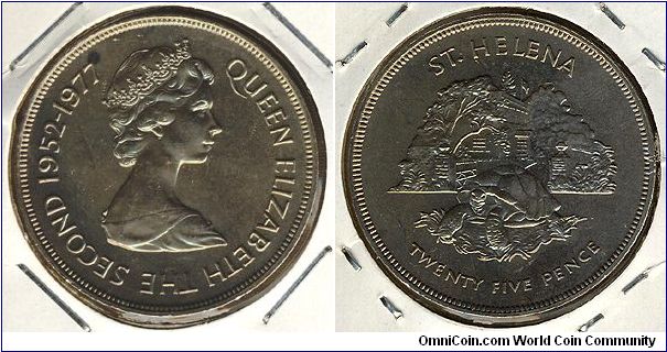 St Helena 25 pence 1977 - Silver Jubilee