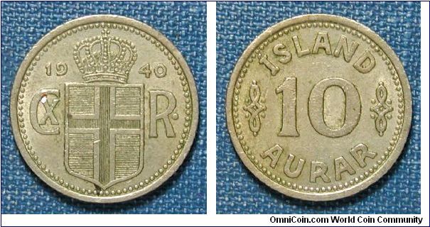 1940 Iceland 10 Aurar