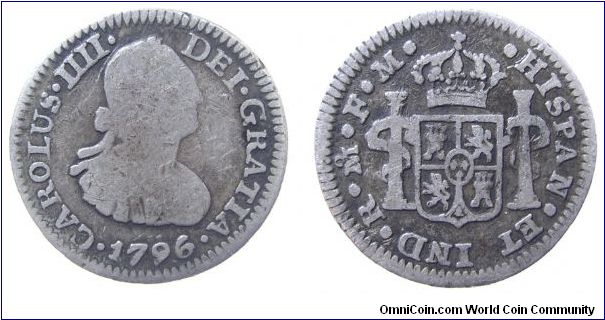1796 Carolus IIII 1 real