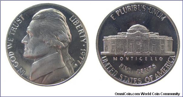 1977-S Jefferson nickel five cents