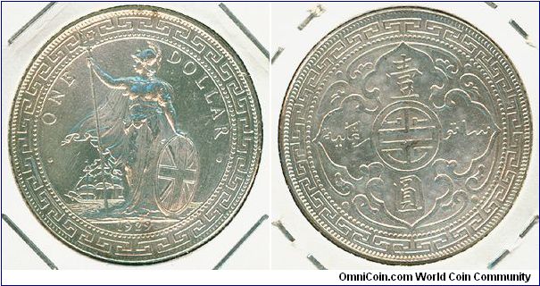 Great Britain 1 dollar 1929-B - Oriental trade dollar