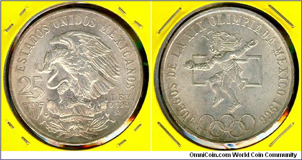 Mexico 25 pesos 1968 - XIX Summer Olympics