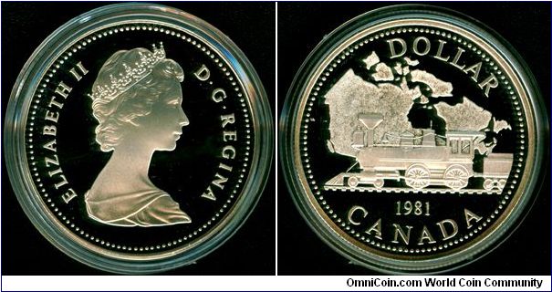 Canada 1 dollar 1981 - Transcontinental Railroad, Proof issue