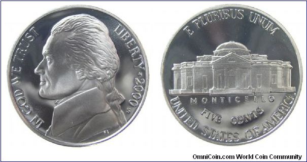 2000-S Jefferson nickel