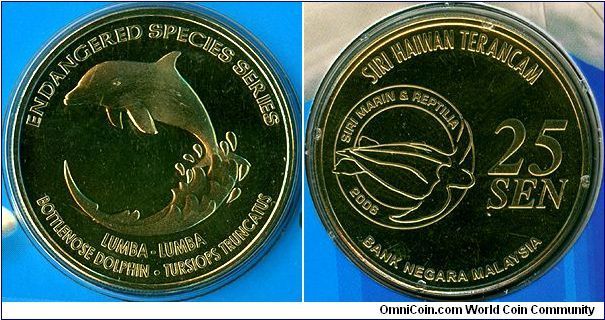 Malaysia 25 sen 2006 - Endangered Species Series 3: Bottlenose Dolphin