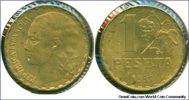 Spain 1 peseta 1937